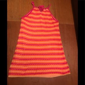 Orange and pink knit dress